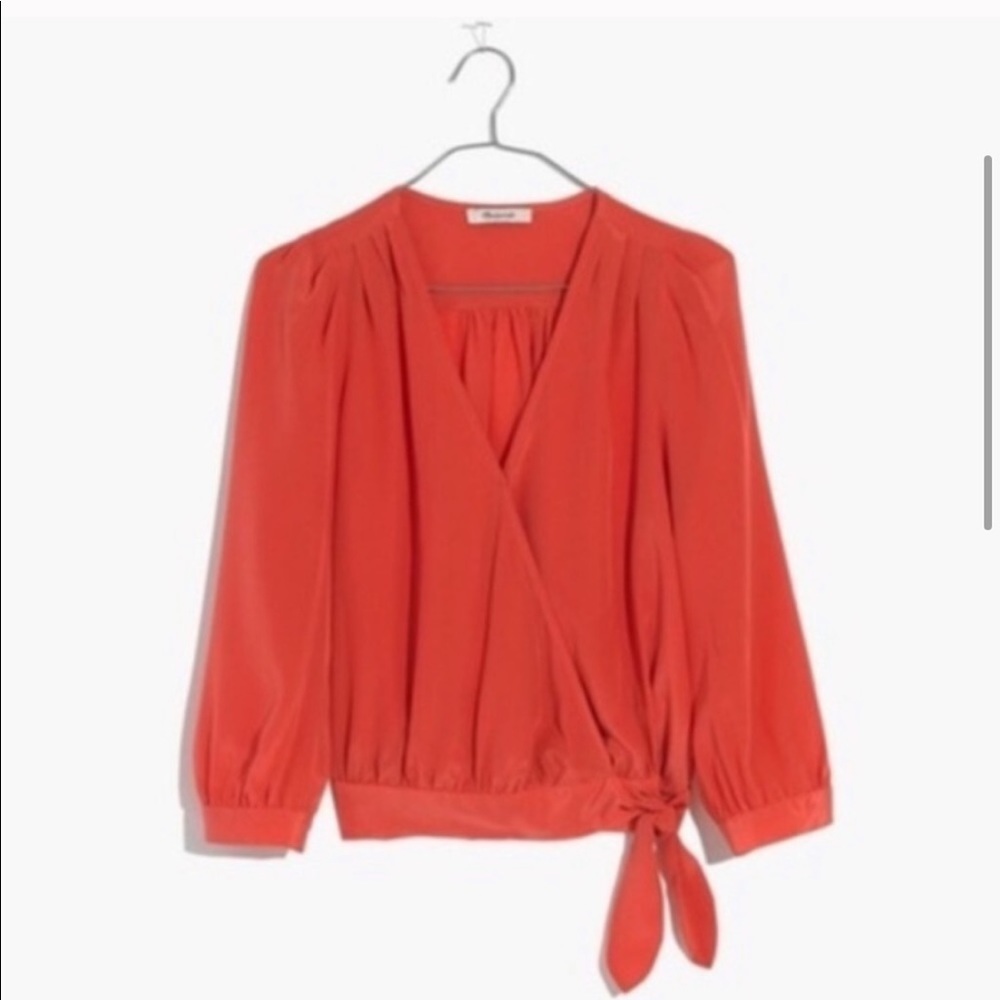 Madewell Silk Wrap Top